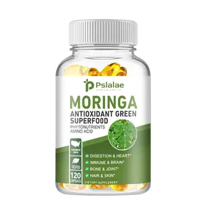 Pslalae - Moringa Leaf Powder Vegetarian Capsules - Digestion & Heart, Immune & Brain, Bones & Joints, Hair & Skin - Two Month Supply of 120 Capsules - Made in the USA