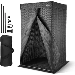 VEVOR Portable Vocal Booth, 6.56 ft Height, Portable Recording Studio with Travel Bag, Mobile Tablet Stand, Thickened Soundproofing, Sound Isolation Booth for Echo - Free Vocals, Podcasts, VoiceoversVEVOR Super Brand Day