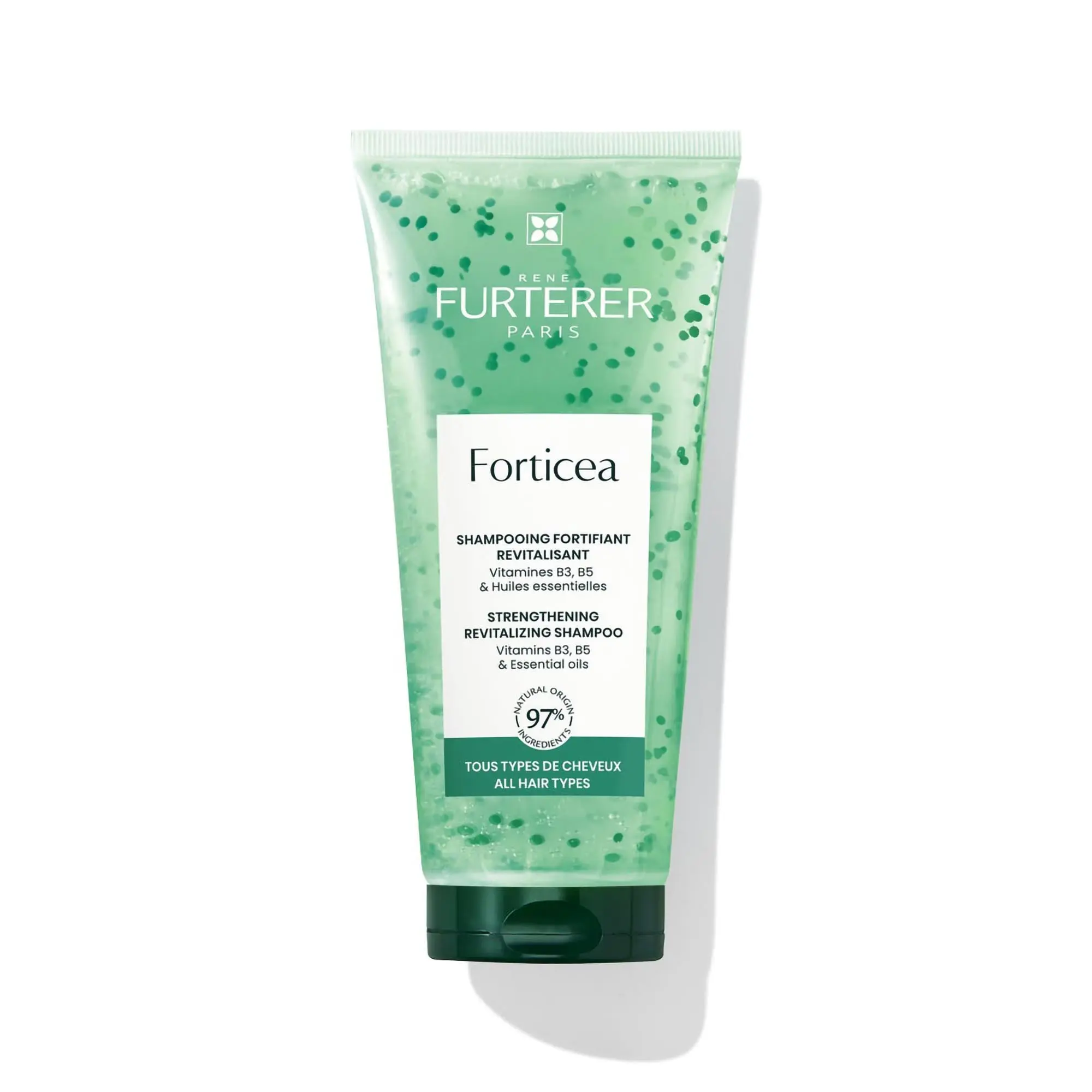Rene Furterer FORTICEA Energizing Shampoo, Revitalizing & Strengthening Liquid Cleanser for Daily Use with Guarana, Citrus Fragrance