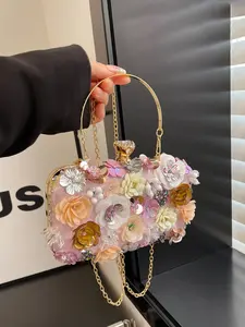 Women's Banquet Bag with Three-Dimensional Flower Decoration, Evening Bag, Fashionable & Elegant Design, Versatile for Daily Gatherings, Dates, Shopping, Fashion Elegant Handbag, Elegant Bags