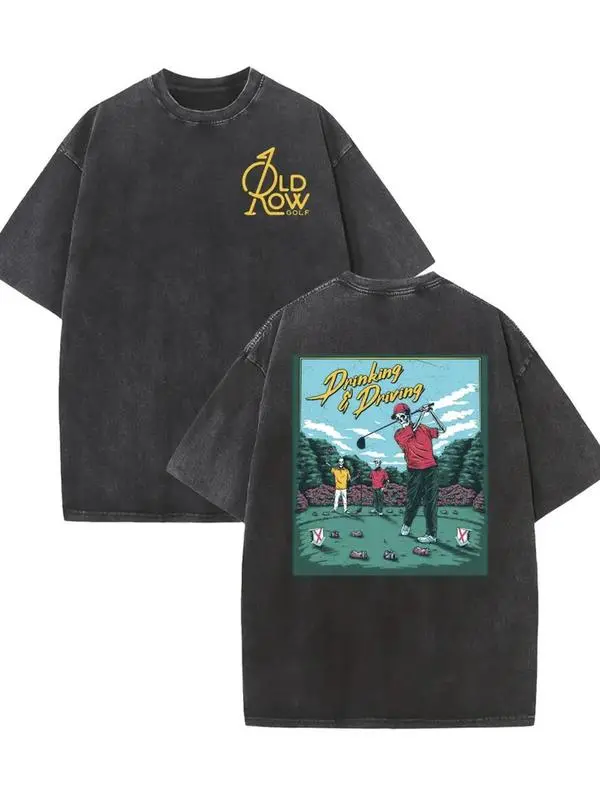 Vintage 'FORE DRAGONS' Graphic T-Shirt for Men, Stylish Round Neck Shortsleeve Top with a Loose Fit and Dual-Sided Print