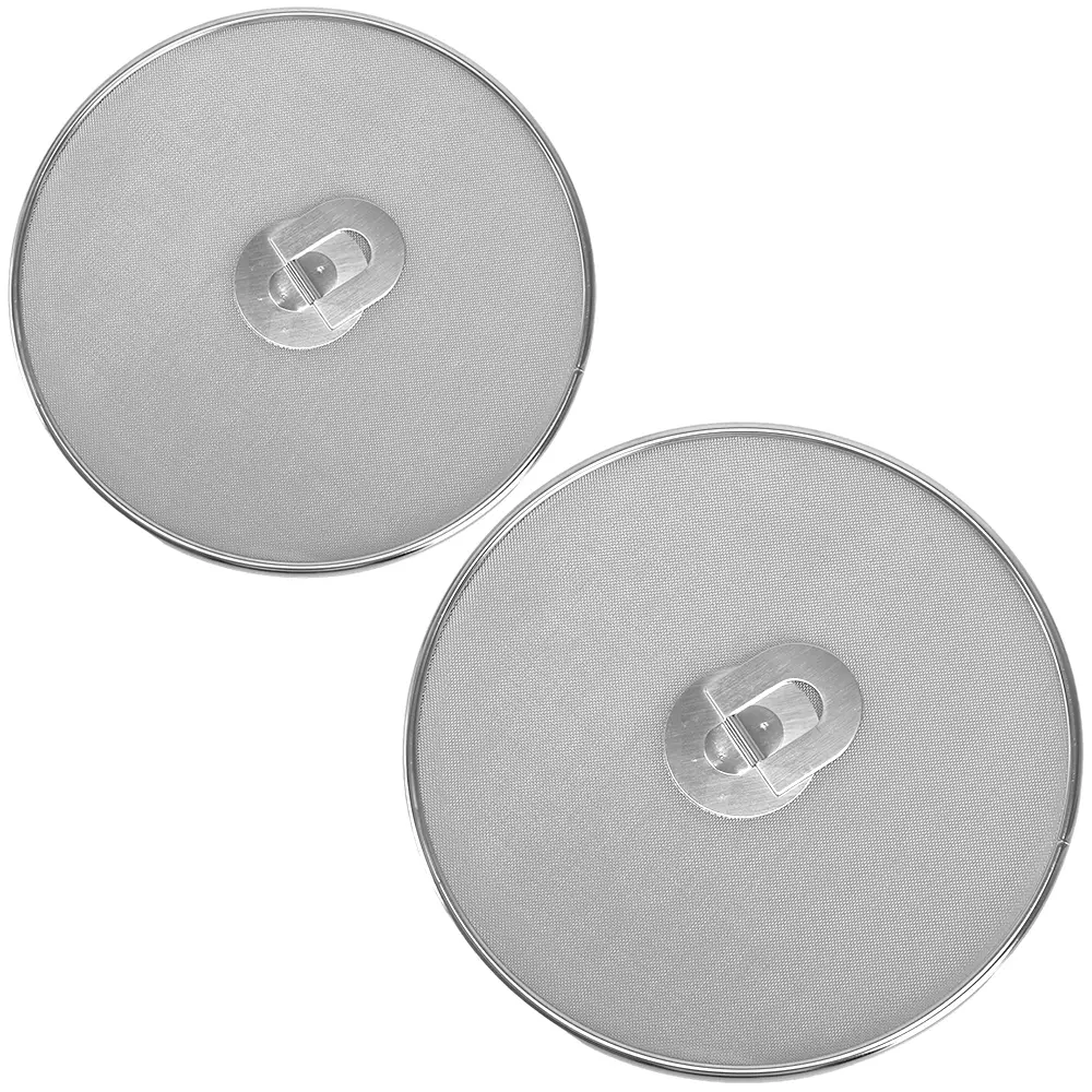 New 2Pcs Stainless Steel Splatter Screens for Cooking - 10in/13in Ultra Fine Mesh Grease Guards with Heat Resistant Knob Handle, Prevents Oil Mess & Burns, Frying Pan Accessories for Home Improvement