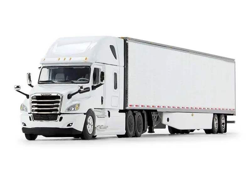 New Officially Licensed 1:64 Scale Freightliner Cascadia Collectible Diecast Model - 2018 High-Roof Sleeper, 53' Utility Trailer w/ Carrier Reefer, First Gear DCP 60-1055, Highly Detailed for Ages 14+ Model Car Enthusiasts