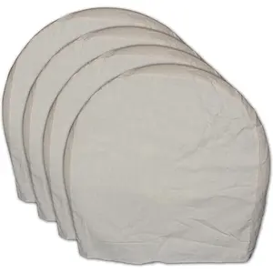 Tire Wheel Covers & Wheel Paint Masker 4 Pack 32" Silver Waterproof Dustproof Aluminum Film Cotton Lining Sun Snow Tire Protectors for 24" Diameter Tires
