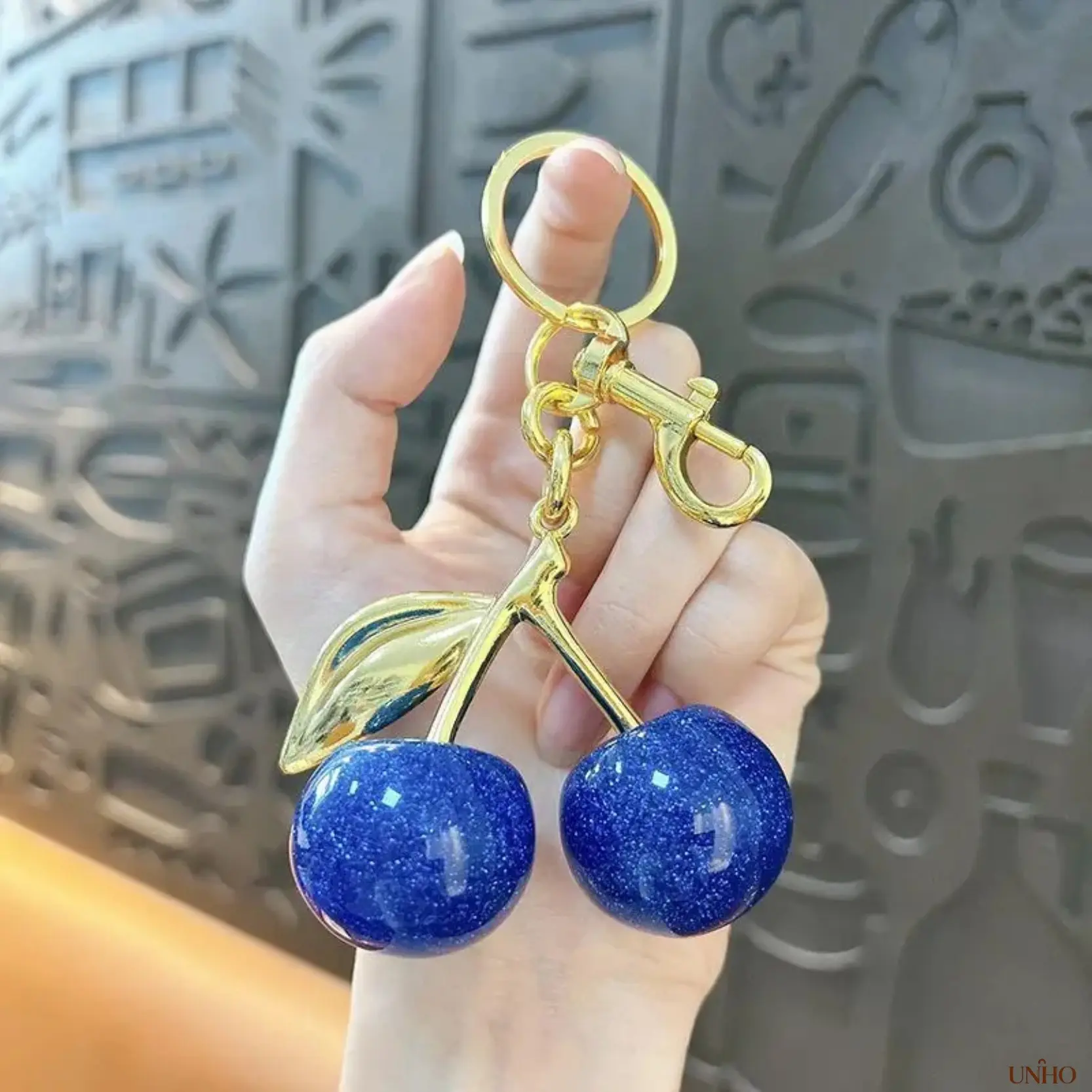 2‑Pack Cherry‑Shaped Leather Key‑Ring Bag‑Charm For Women, Minimalist Trendy Key Accessory, Multi‑Purpose Ornament For Car‑Keys, Handbags And Daily‑Lifestyle Scenarios