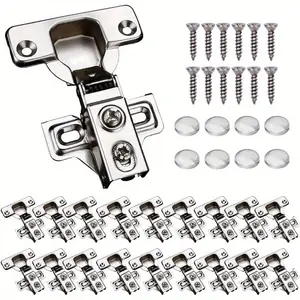 20 Pack Soft Close Cabinet Hinges for 1/2" Partial Overlay – 100° Concealed Stainless Steel Kitchen Cabinet Door Hinges with Screws