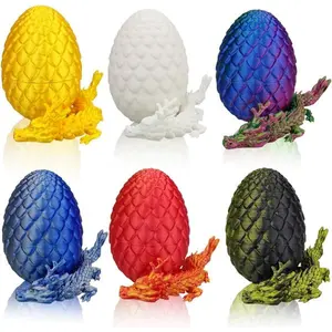 6 Pack 3D Printed Dragon Egg Toys with Mini Dragons Inside, Prefilled Easter Eggs for Kids Boys Girls Teens, Easter Basket Stuffers, Easter Gift Party Favors
