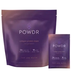drinkpowdr Collagen Protein Shake – 22g Grass-Fed Collagen Peptides with Fiber, Iron & Potassium, Natural Chocolate Flavor, Mixes Smoothly in Water or Milk