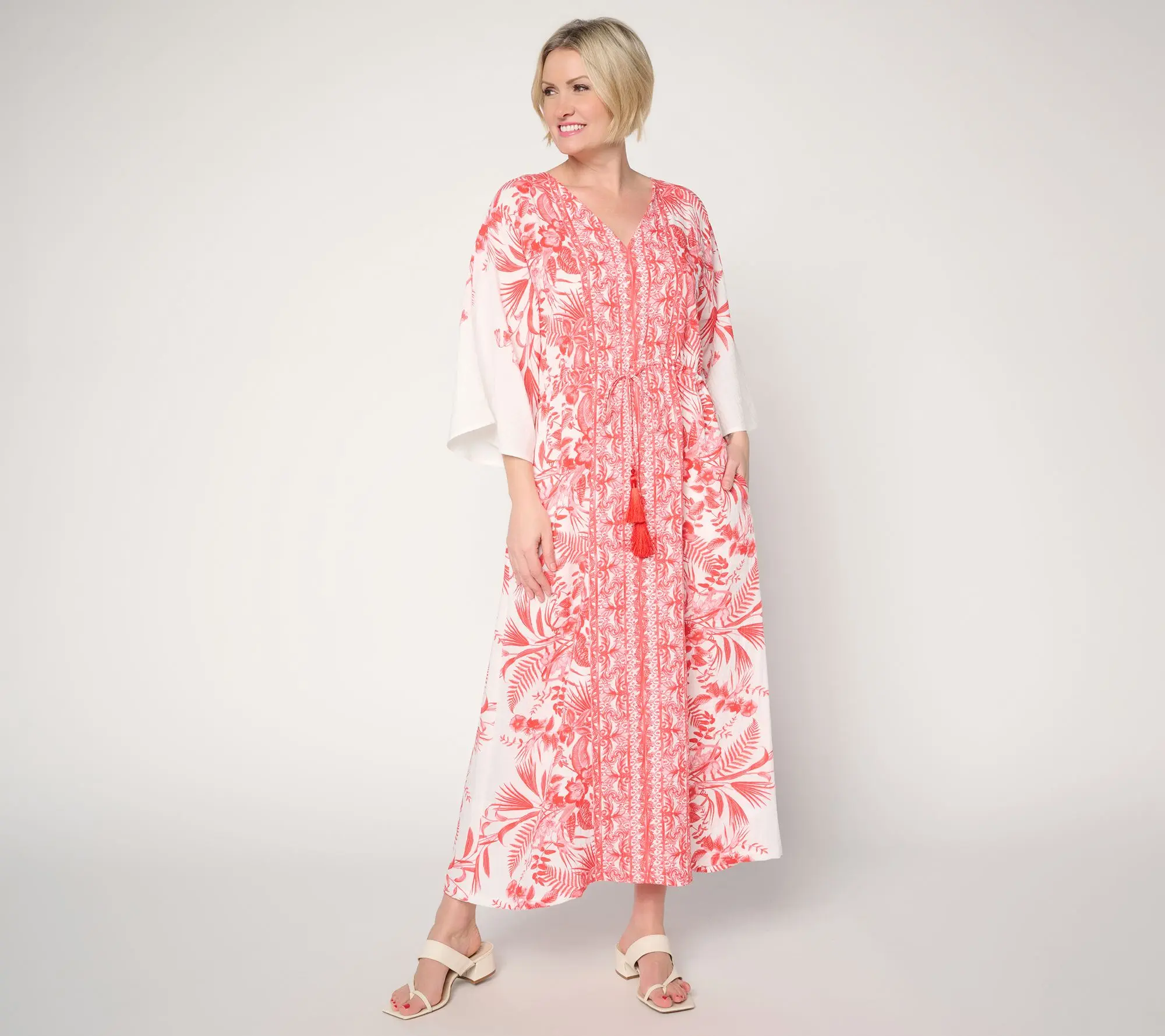 Dennis Basso Petite Printed Kaftan Dress Dennis Basso Petite Printed Kaftan Dress