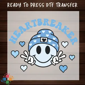 Blue Heart Breaker with Smiley