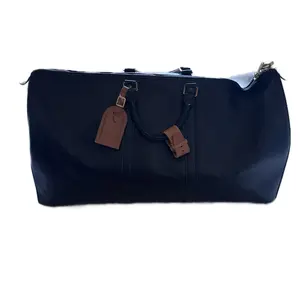 Pre-owned Louis Vuitton epi leather Travel Bags Preowned Vintage Keepall 55 Luggage in Black