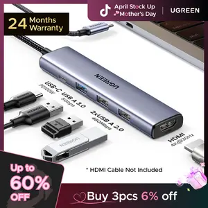 UGREEN 5in1 USB C Hub（HDMI Cable Not Included) Type C to PD 100W Power Delivery, 4K@30Hz HDMI,  3 USB-A 5Gbps Data Ports, Type C Multiport Adapter for Macbook Air Pro, iPad Pro, XPS, Computer Accessories,tiktokshopstockup,mothersdaygift