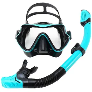 Professional Diving Mask Set, Anti-fog & Leak-proof Diving Mask with Glass Lens, Diving Equipment for Adults, Swimming Accessories