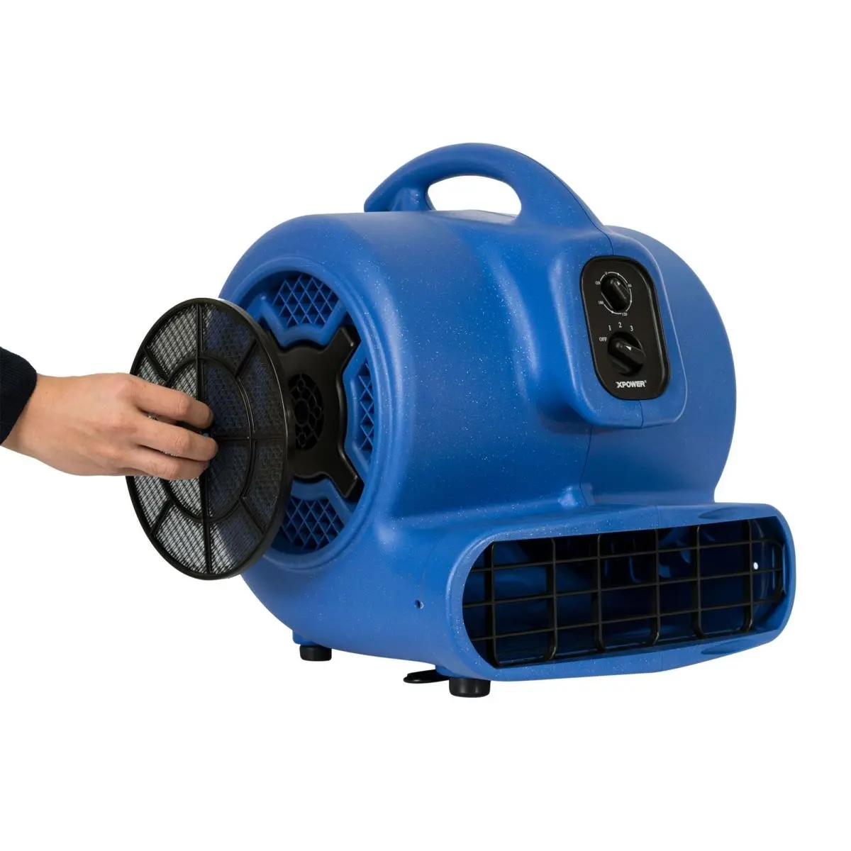 XPOWER BR-272A 1 HP Single Speed Inflatable Blower Fan, 8 A, 21.2 lbs, 12 ft Reach, for Indoor/Outdoor Bounce House, Castles, Jumper Games & Display Structures, 8 Amps