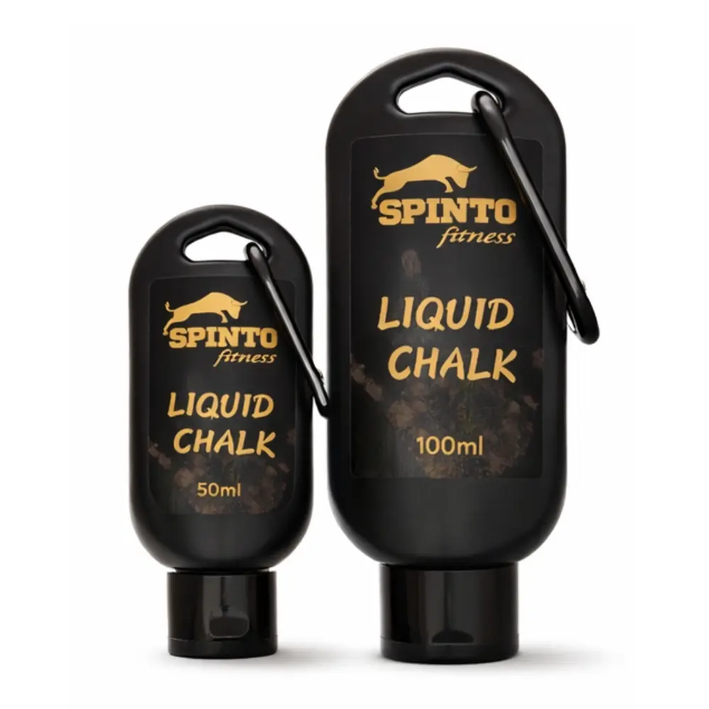 SPINTO FITNESS Liquid Hand Chalk, Quick-Dry Magnesium Carbonate Formula for Enhanced Grip, Mess-Free for Weightlifting, Training, Portable 50ml/100ml Bottle with Carabiner, Gymnastics, Carabiner Clip, Rock Climbing
