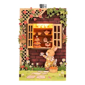 ETKVR RFM05 DIY Cute Handmade Puzzle Building Block Assembly Kit Miniatures, Self-Adhesive Magnetic Figures, Decorative Accessory Miniatures, Collectible Edition Die-Cut Street Corner Mini House Fridge Magnet Toy for Home Decor