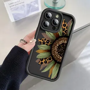 Sunflower Pattern Phone Case, Soft Shockproof Phone Case, Decorative Phone Protector Cover Compatible with iPhone 15 14 13 12 11 Pro Max, Casing
