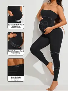Maternity Strapless Bodysuit One Piece Jumpsuit, Seamless High Stretch Pregnancy, Soft Supportive over Belly Design, Casual Fall&winter, Pregnancy Clothes