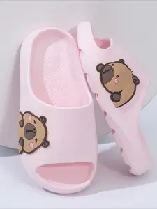 Children's Cartoon Capybara Solid Color Bath Slippers for Boys and Girls Indoor Home Cool Slippers Cute Cartoon Slides