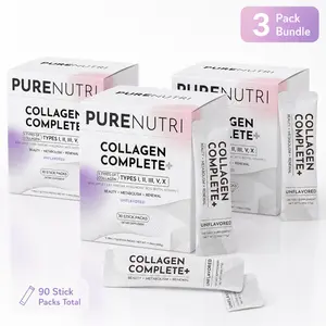 3-Pack Collagen Peptides Powder | 90 Sticks for Skin, Hair & Nails