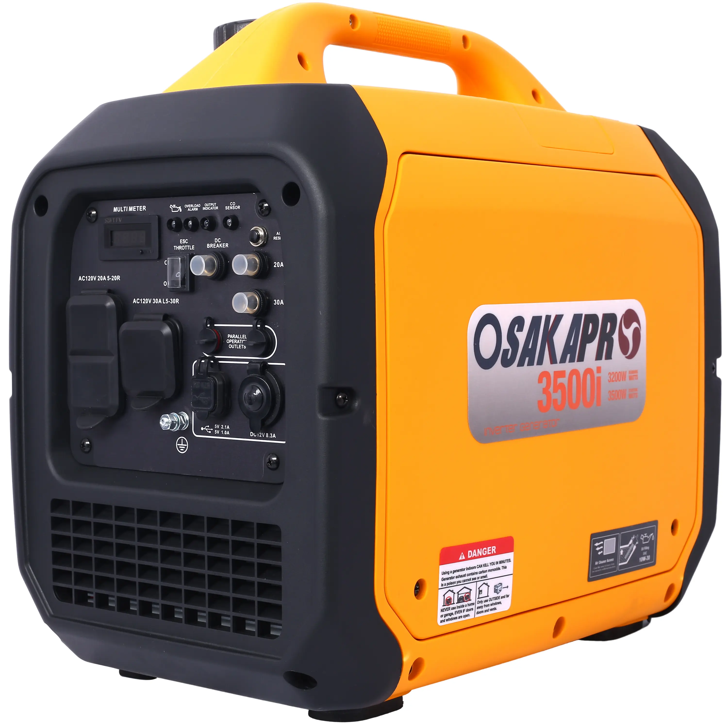3500 Watt Portable Inverter Generator Gas Powered EPA Compliant with CO Sensor Compact Lightweight for Home Backup Power Outdoor Camping RV Trailer Tailgating Emergency Power Supply Quiet Operation, Living Room Table for Sofa Side, Bedroom