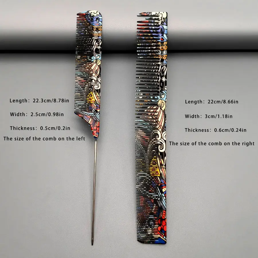 2pcs Professional Hair Cutting Comb, Durable PC Resin Material, Heat-Resistant, Ideal for Salons, Long Hair Comb, Male & Female Use, Hair Tools