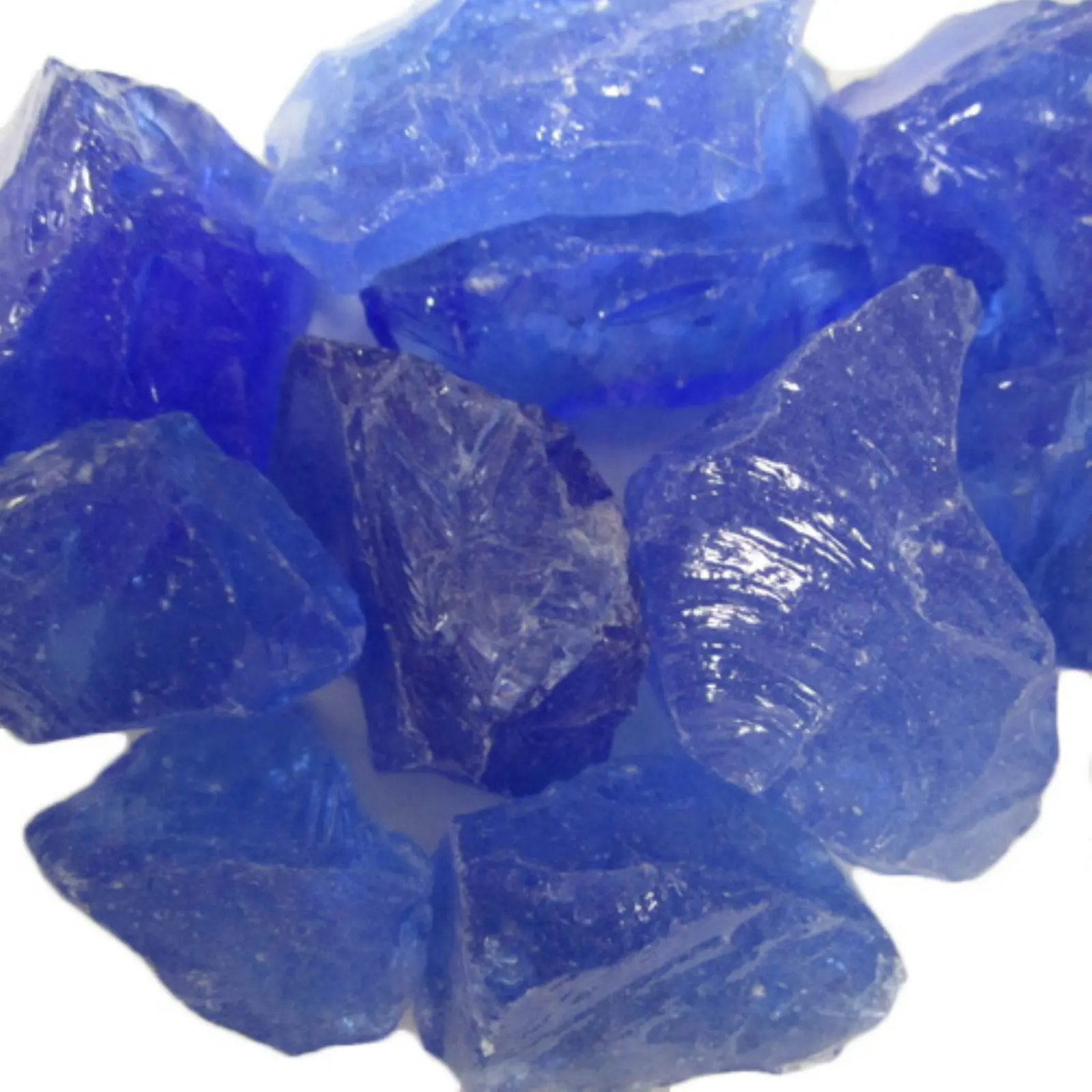 Recycled Fire Pit Glass, Ocean Blue