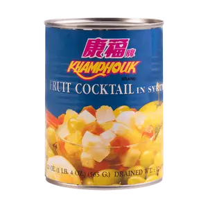 Khamphouk Thai Canned Fruits 565g - Sweet Lychee, Longan, and Mixed Fruit Varieties for Desserts & Snacks