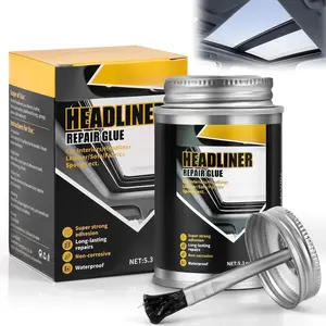 Headliner Repair Glue,  Headliner Adhesive with Brush,  Roof Liner Fabric Adhesive, Upholstery Glue for ,Headliner Repair Kit, Suitable for Automotive interiors, Fabric, Leather,150ml