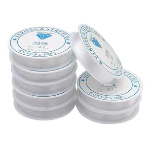 0.4mm-1.0mm Strong & Strain DIY Beads 10 Rolls Elastic Wire for Bracelet Necklace 100% Yarn Content Jewelry Crafts Acrylic Durable Adjustable Beaded Chain Beaded Choker