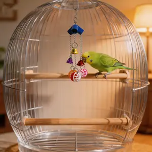 Bird Parrot Swing Toy, Bird Cage Decoration, Wind Chime Toy, Random Color, Perfect Pet Accessory for Playful Birds