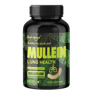 Mullein Leaf Herbal Capsules - Lung Cleanse & Respiratory Supplement for Smokers - with Marshmallow Root & VMC Complex Blend - Lung Detox & Immune Support - 60 Capsules(1 Month Supply)