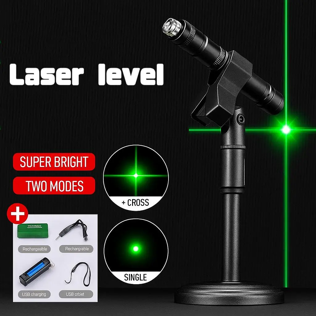 360° Self-Leveling Level Rechargeable with Adjustable Tripod | High-Precision Layout Lines for DIY Tile Wall Hanging Pro-Grade for Home & Construction