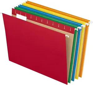 Pendaflex Hanging File Folders, Letter Size, Assorted Colors, 1/5-Cut Adjustable Tabs, 25 Per Box (81663) - Carpetas colgantes Pendaflex, tamaño carta, colores surtidos, pestañas ajustables con corte de 1/5, 25 por caja (81663)
