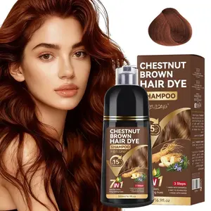500ml Chestnut Brown Shampoo, Natural Haircare, gently cleanses the scalp and hair, helping to showcase the soft shine of chestnut brown hair.