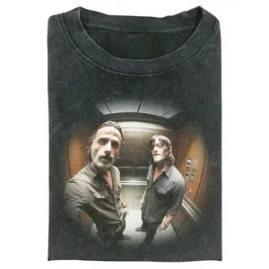 The Walking Dead T-Shirt, Rick Grimes and Daryl Dixon Vintage Graphic Tee, Zombie TV Show Fan Shirt, Retro Horror Series Top, Unisex Soft Crew, Gift for Men, Gift for Women, Crew Neck T-shirt, Trending T-shirt
