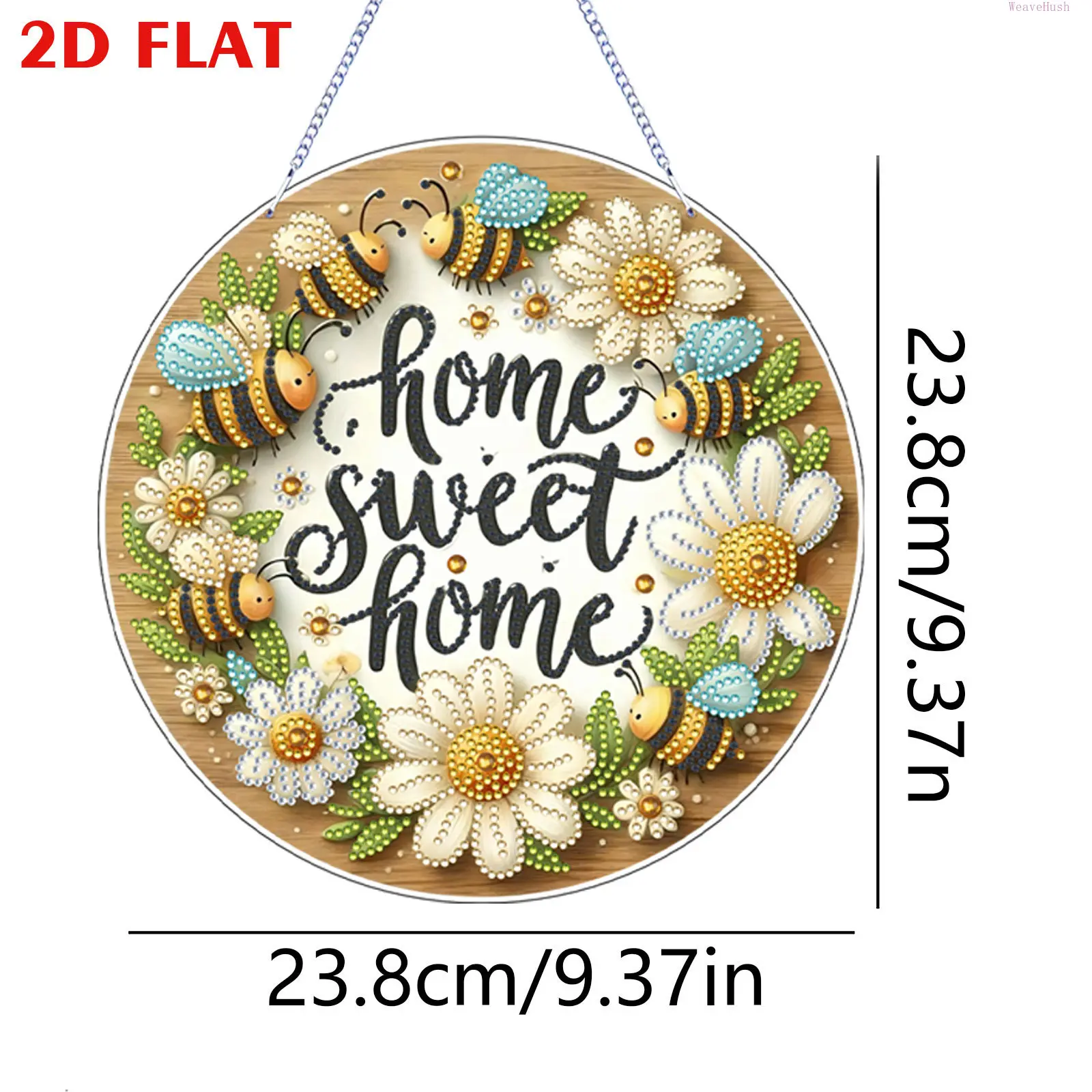 DIY Diamond Painting Pendant Kit - Rustic Farmhouse Wooden Truck Pattern Ornament, Hanging Vivid Handmade Art Craft for Home Wall Decoration Hobby Projects