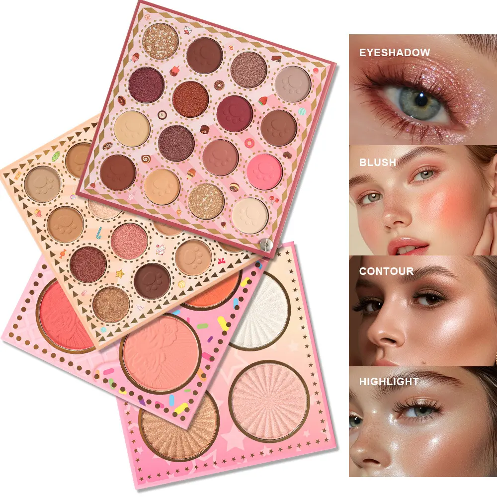 4-layer eyeshadow palette Matte eyeshadow, highlighter, blush all-in-one Aegyo-sal palette for makeup