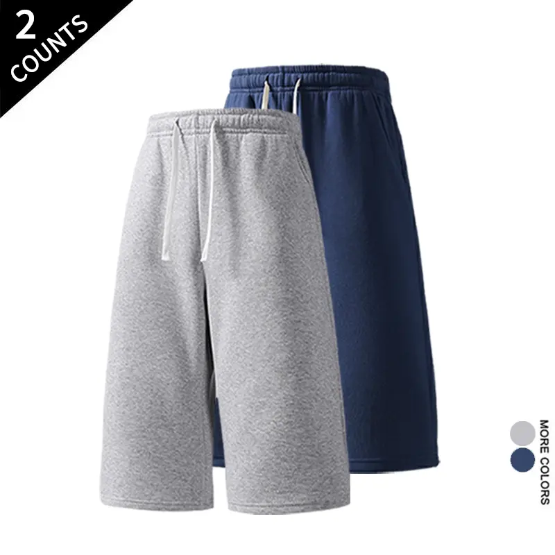 Men’s 2-Pack Oversized Wide-Leg Knee-Length Sweat Shorts, Comfy Streetwear Baggy Uncuffed Extra Baggy Shorts, Classic Colorways Simplify Styling