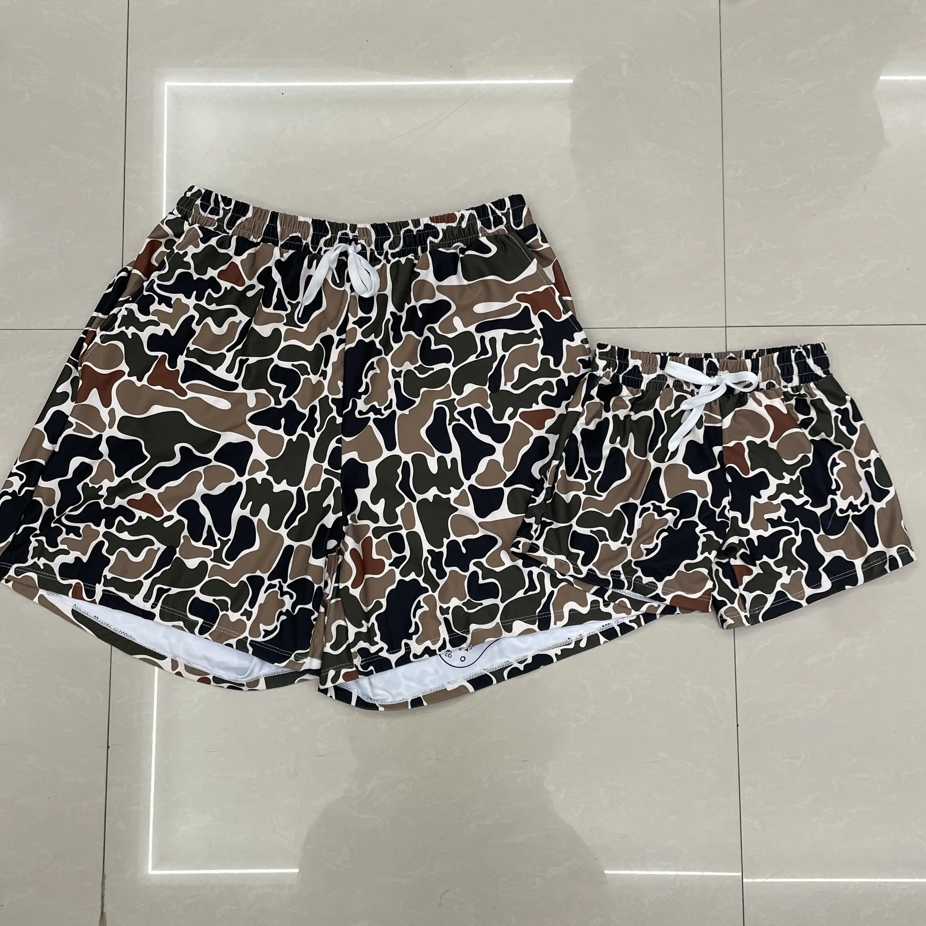 Men's Quick-Dry Swim Trunks with Vintage Camo Print | Stretch Fabric Board Shorts for Summer Beach & Pool, Swimming Trunks, Bathing Shorts, Mensfashion