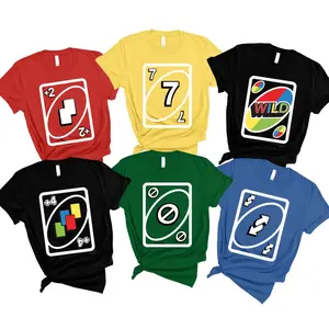 Uno Cards Costume Adult Shirt, Uno Costume Group, Board Game Matching Shirt, Office, Family, Teacher Halloween Costume Family Tee