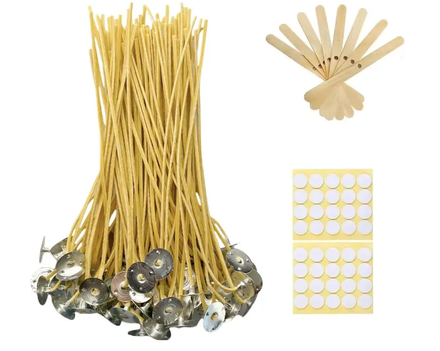 100 PCS 8 inch Hemp Candle Wicks 2.5mm Beeswax Candle Wicks Thick Candle Wicks Hemp Wicks Edible Candle Wick Butter Candle Making Wicks