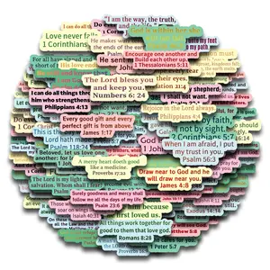 100pcs/5sheets Inspirational Uplifting Bible Verse Stickers - Christian Religious Motivational Self-Adhesive Decals with Jesus Quotes for Water Bottles, Laptops, Phonecase, Phone Decoration, Journaling & More