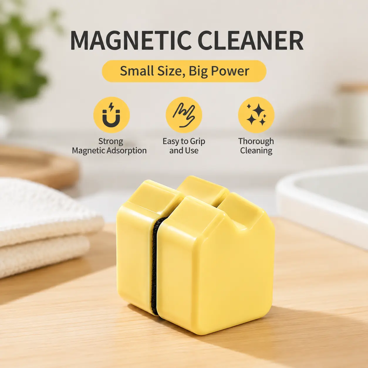 1 Pair Pack Mini Fish Tank Magnetic Brush Tool, Cute Cat-Shaped Strong Adsorption Tank Cleaning Squeegee for Small Aquarium Inner and Outer Wall Stain Removal, Aquarium Users