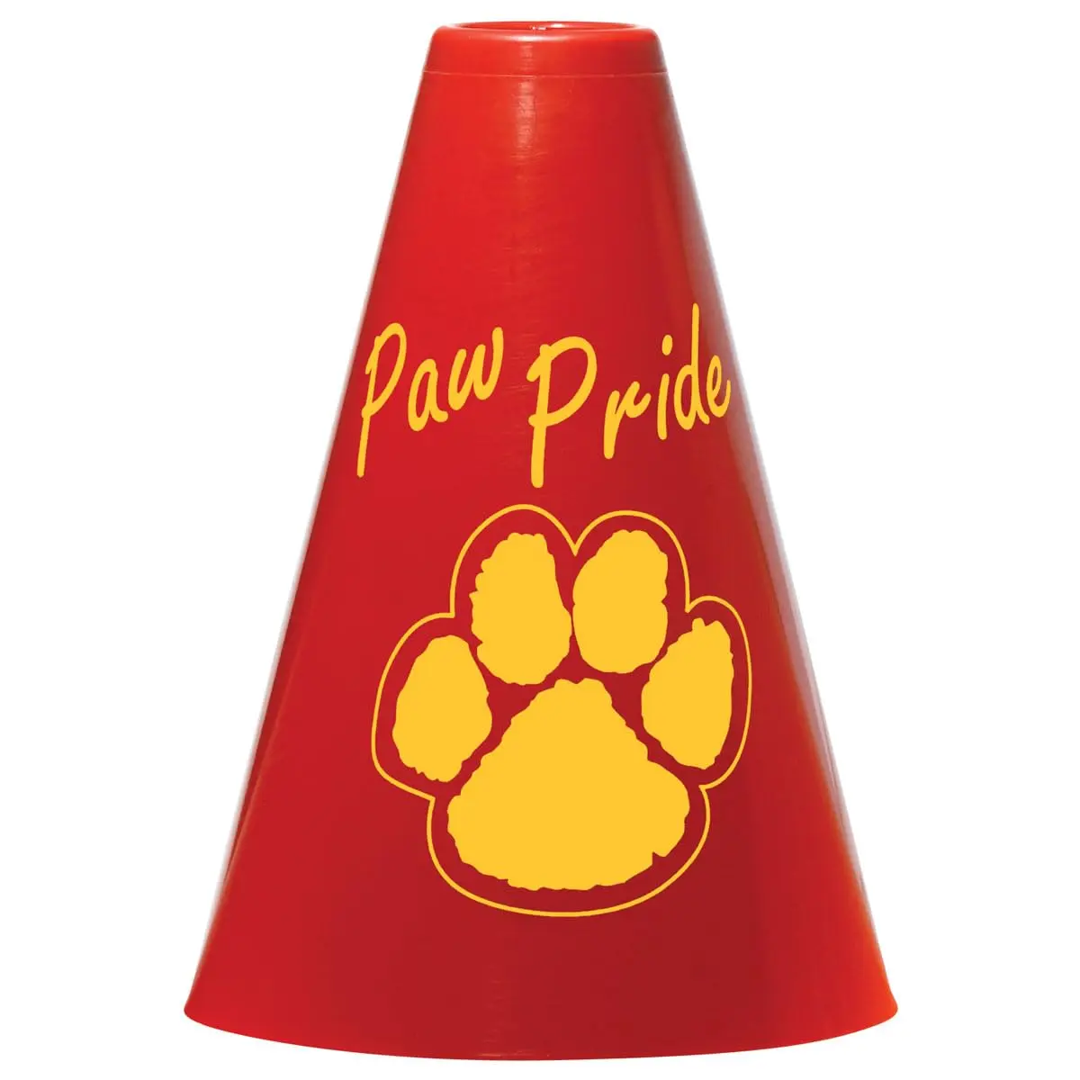 Anderson's Exclusive Red & Gold Paw Pride 7in Lightweight Plastic Unisex Megaphone Noisemaker - School Sports Team Fan Pack of 10, All Ages Outdoor Event Marathon Cheerleading Spirit Booster, One Size