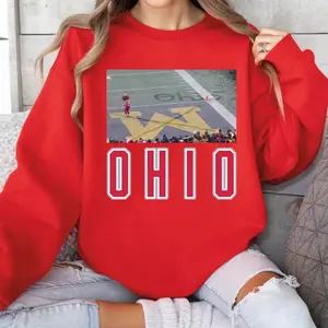 BrutusOhioState Snow Fan Football Sweatshirt, Unisex Gift Football Sweater, Comfortable Oversized Buckeyes Fan Merch, College Game Day Wear