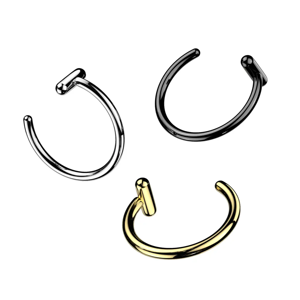 20G/18G Thin Open Nose Ring with Bar Stopper • Implant Grade Titanium • Bendable Nose Hoop • Tiny Nose Hoop • Small Hoop Earring • Nose Piercing • Septum Ring • Cartilage Hoop • Lip Ring • Eyebrow Ring