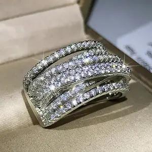 Women's Zircon Ring, Elegant Wrap-around Design, Light Luxury Jewelry for Gifting