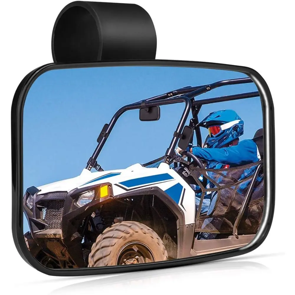 2022 UTV Mirror, Clear Convex Mirror with ShatterProof Tempered Glass and 1.5"-2" Mount For 2021 Polaris RZR PRO XP, Commander, Maverick X3, Viking, Rhino, Pioneer, Kubota RTV