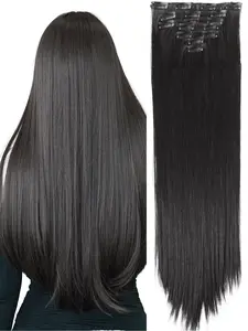 7-Piece Clip-In Hair Extensions Set, Seamless Extensions, Natural Look Invisible Hair Clips, Soft Synthetic Full Head Coverage, Multifunctional Styling for Women